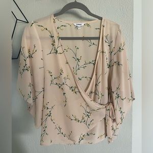 Beautiful Floral Wrap Blouse